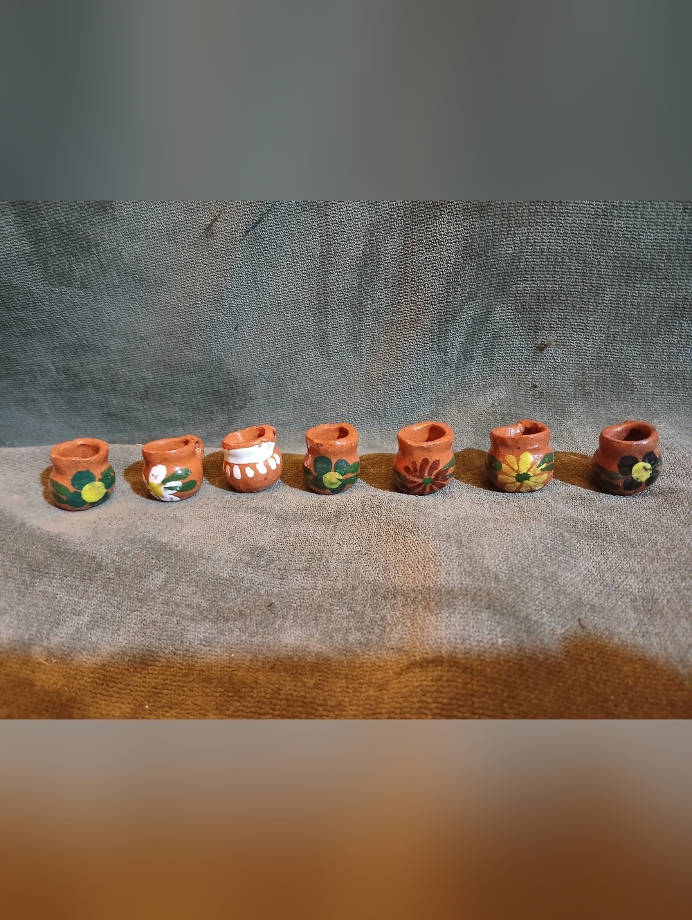 Hand-Painted Mini Terracotta Pots - Floral Set of 7